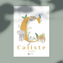 Affiche Initiale Prénom Bébé ou Enfant Personnalisée
