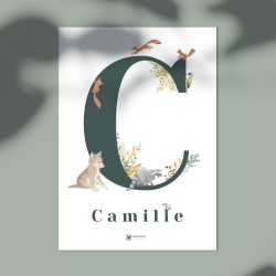 Affiche Initiale Prénom Bébé ou Enfant Personnalisée