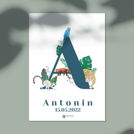 Affiche Initiale Prénom Bébé ou Enfant Personnalisée