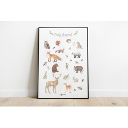 Affiche "Les Animaux de la Forêt" FR-EN