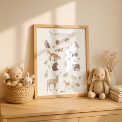 Affiche "Les Animaux de la Forêt" FR-EN