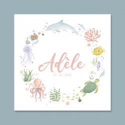 Faire-Part de Naissance Personnalisable - Animaux de la Mer